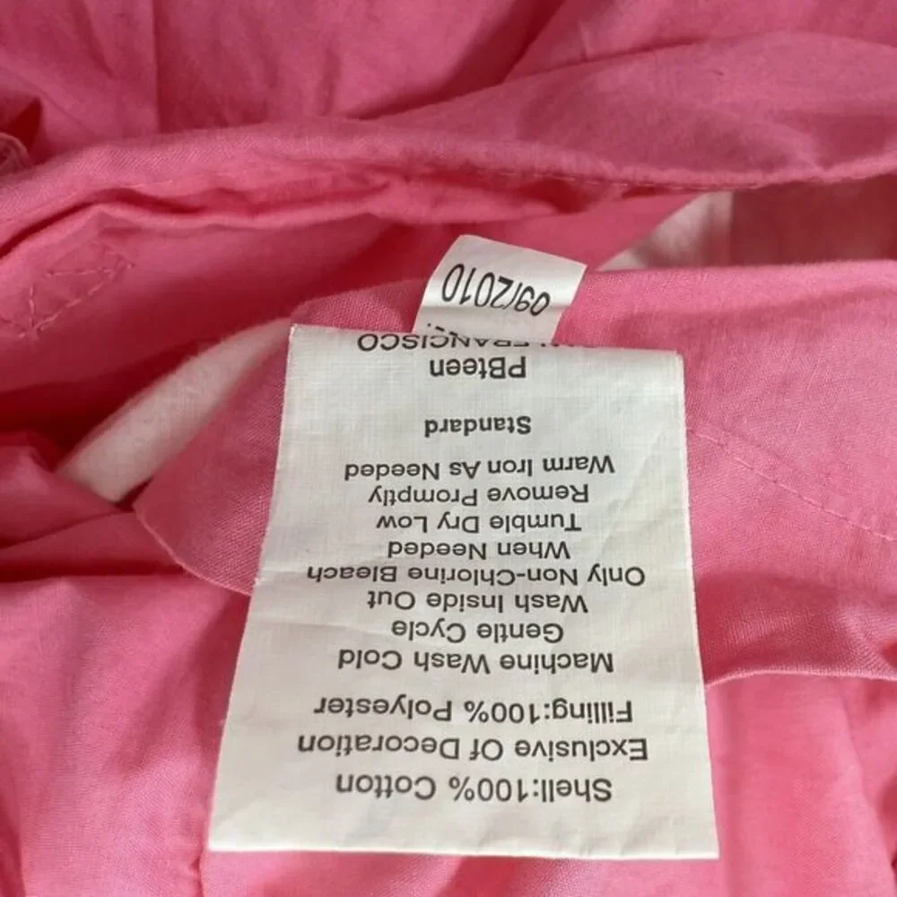 Pottery Barn PB Teen Billie Paisley Quilted Standand Pillow Shams Pink‎ Pom Pom